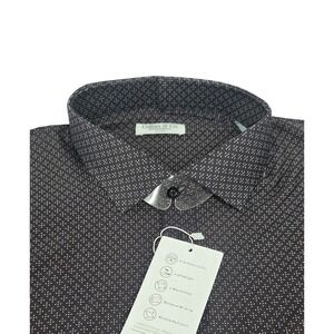 NWT Collars and Co Featherweight‎ Dress Collar Polo Size 3XL Black White